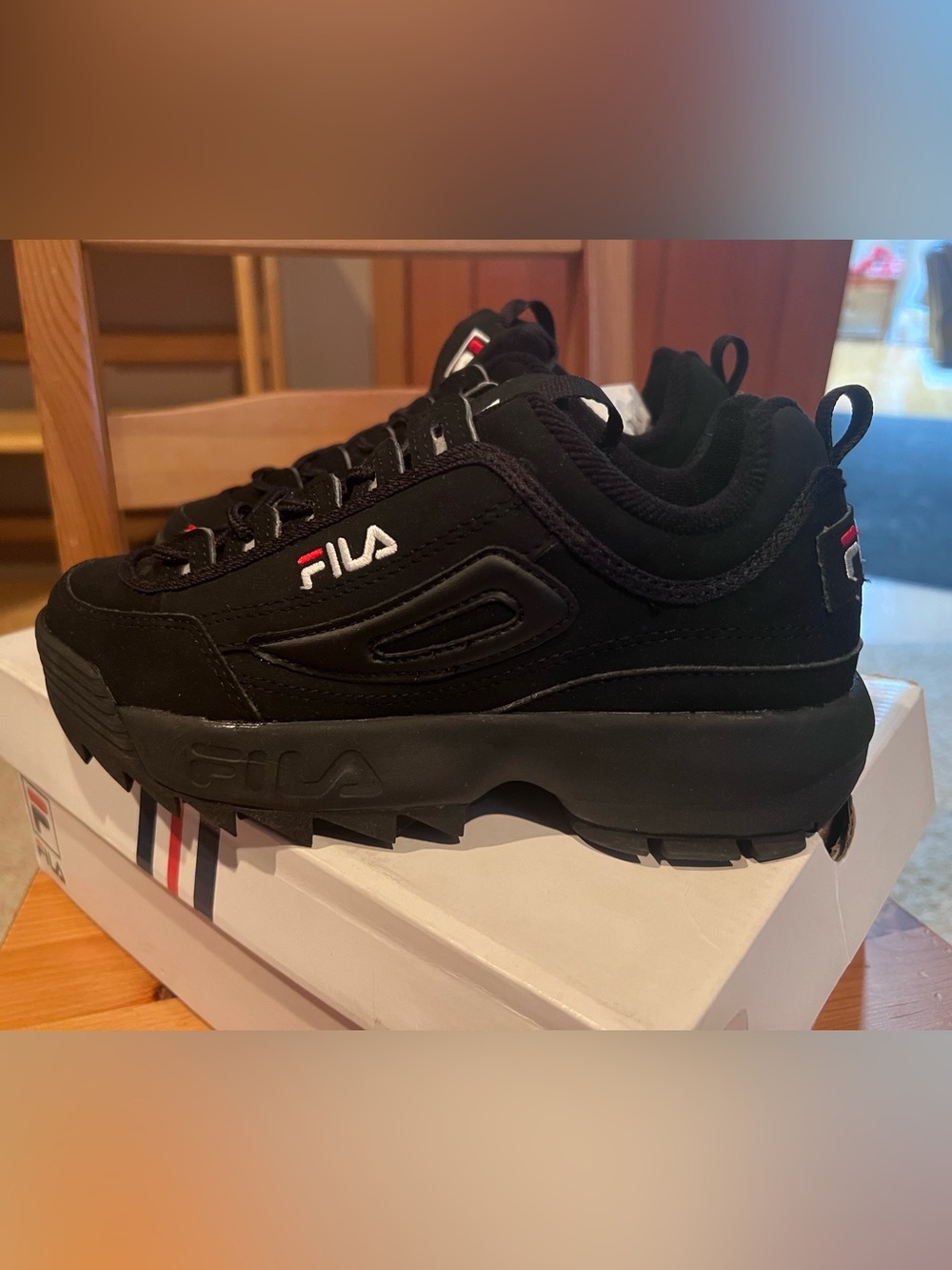 Fila Black Chunky Disruptor II Sneakers HARD TO FIND. FREE SHIPPING